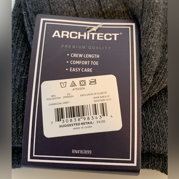 SOCKS 2 (TWO) PAIRS BRAND NEW Mens Architect DRESS SOCKS Shoe Size 6-12 - Picture 6 of 6